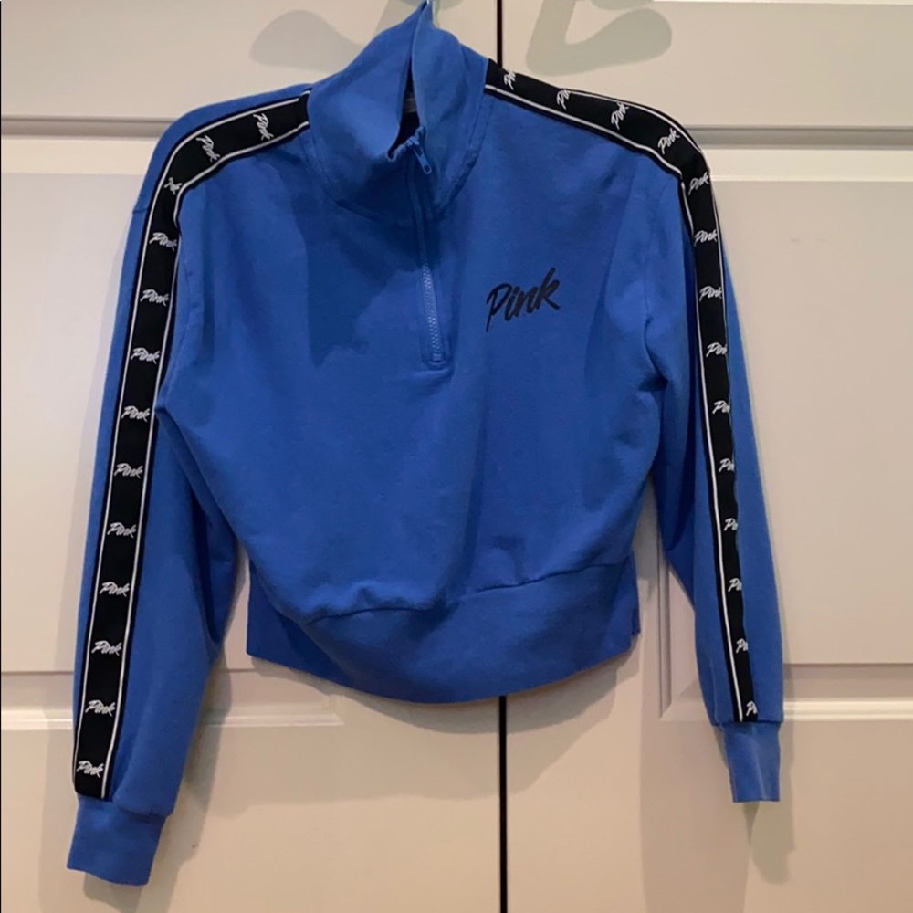 PINK blue quarter zip